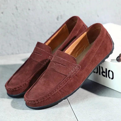 Loafers Herre – Klassiske Penny Loafers i Ruskindslook