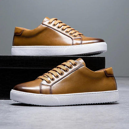 Sneakers Herre – Pæne Lace-Up Sko i Læderlook