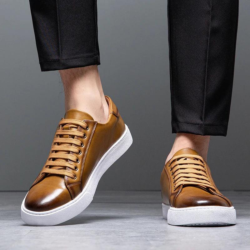 Sneakers Herre – Pæne Lace-Up Sko i Læderlook