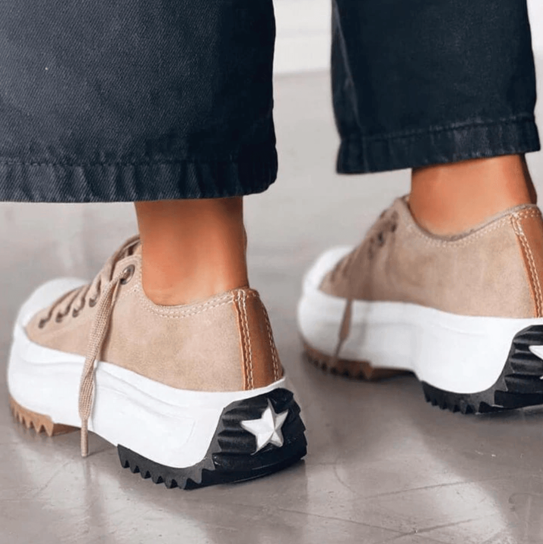 Robyn | Stilfulde Platform Dame Sneakers med Ruskindoverdel