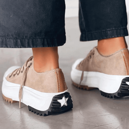 Robyn | Stilfulde Platform Dame Sneakers med Ruskindoverdel