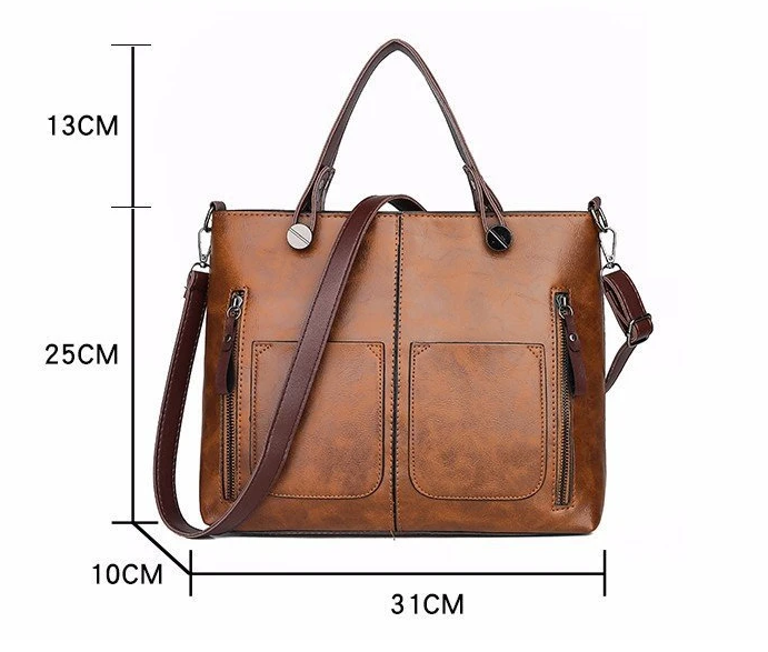 Skuldertaske Dame – Vintage Crossbody Taske med Rummeligt Design