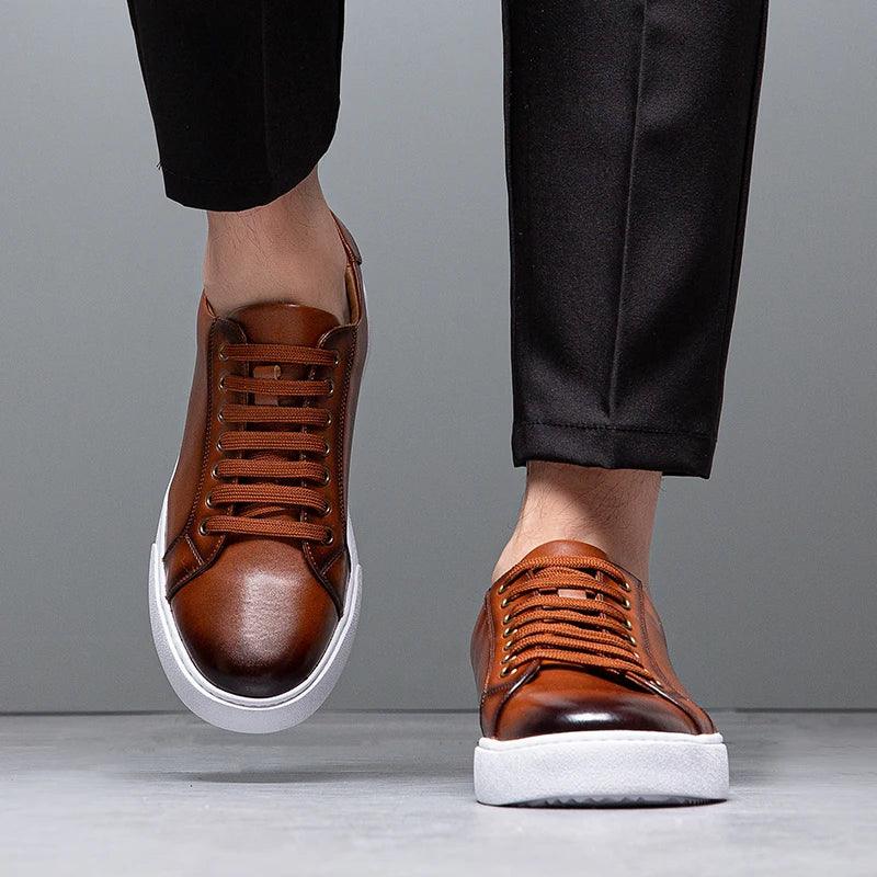 Sneakers Herre – Pæne Lace-Up Sko i Læderlook