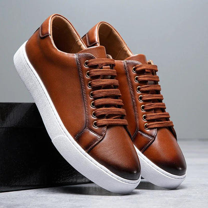 Sneakers Herre – Pæne Lace-Up Sko i Læderlook
