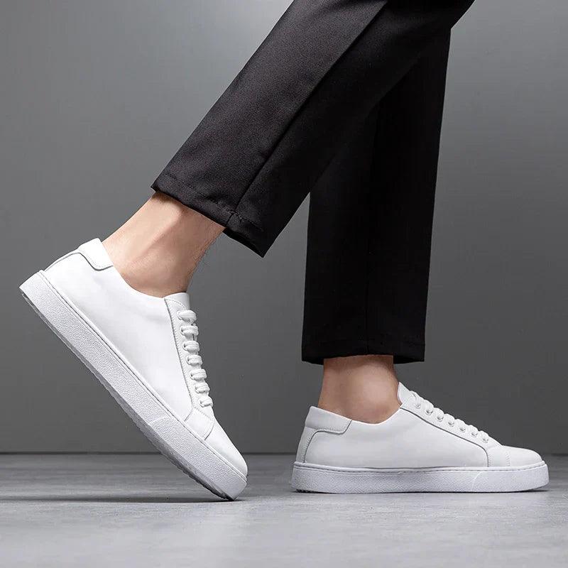 Sneakers Herre – Pæne Lace-Up Sko i Læderlook