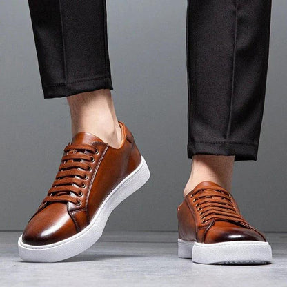 Sneakers Herre – Pæne Lace-Up Sko i Læderlook