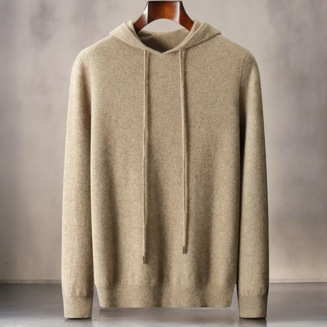 Merino Hoodie Dame – Brun Strik Hættetrøje i Blød Uldblanding