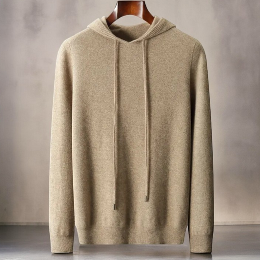 Merino Hoodie Dame – Brun Strik Hættetrøje i Blød Uldblanding
