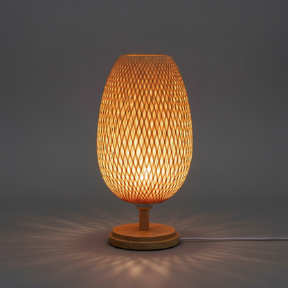 Vintage Bambus Bordlampe | Tidløs Elegance i Rustik Design