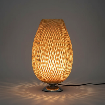 Vintage Bambus Bordlampe | Tidløs Elegance i Rustik Design