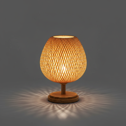 Vintage Bambus Bordlampe | Tidløs Elegance i Rustik Design