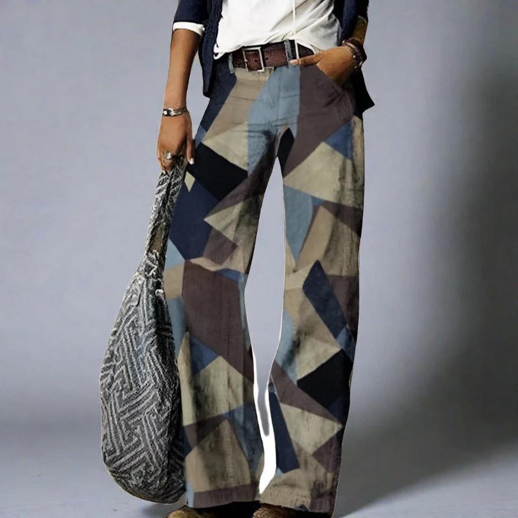 Jeans Dame – Blomstrede Denim Bukser med Afslappet Pasform
