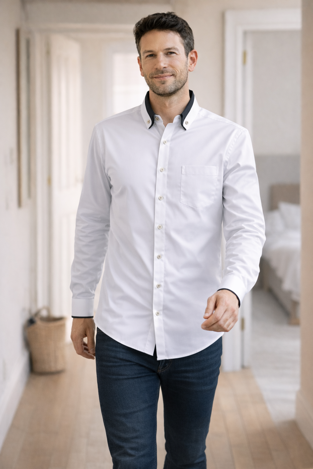 Skjorte Herre – Langærmet Casual Skjorte med Knapper