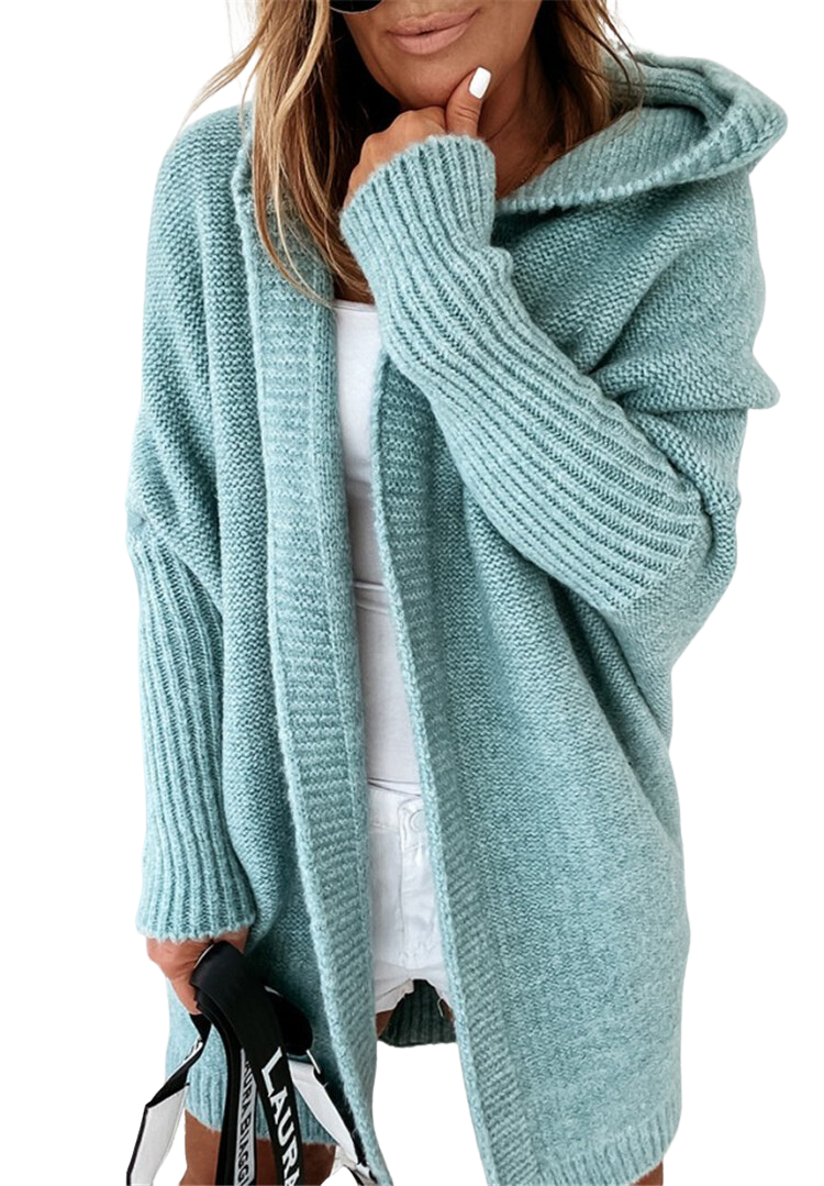 Tereza Cardigan Dame – Mintgrøn Strikcardigan med Løs Pasform