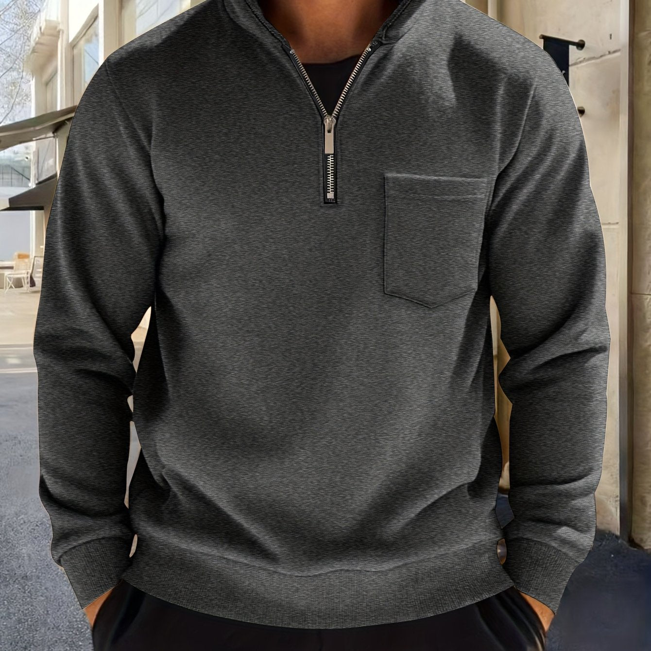 Half-Zip Pullover Herre – Klassisk Striktrøje med Lynlås