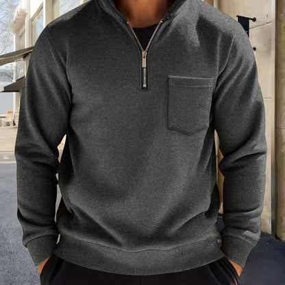 Half-Zip Pullover Herre – Klassisk Striktrøje med Lynlås