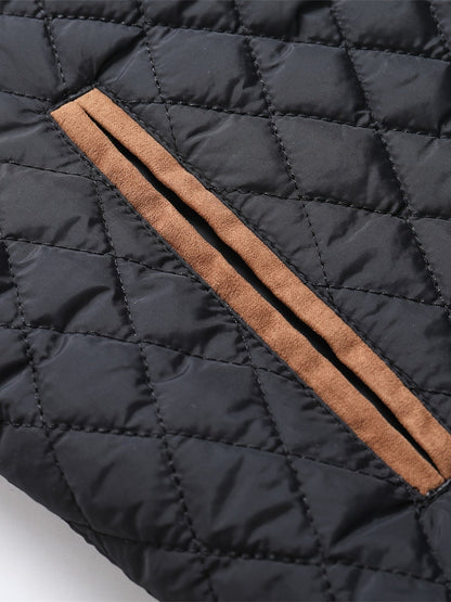 Overgangsjakke Herre – Let jakke med quiltet design og ståkrave til efterår, overgangsvejr og hverdag