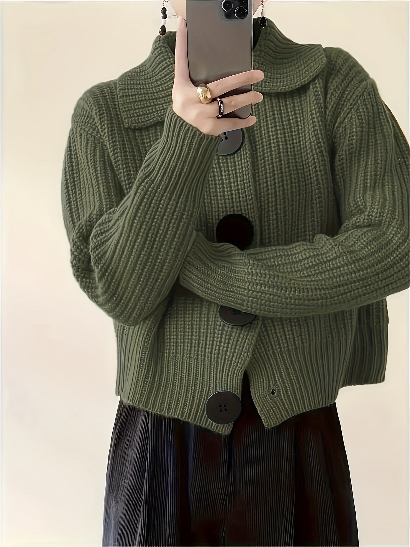 Ribstriktrøje Dame – Klassisk Langærmet Pullover