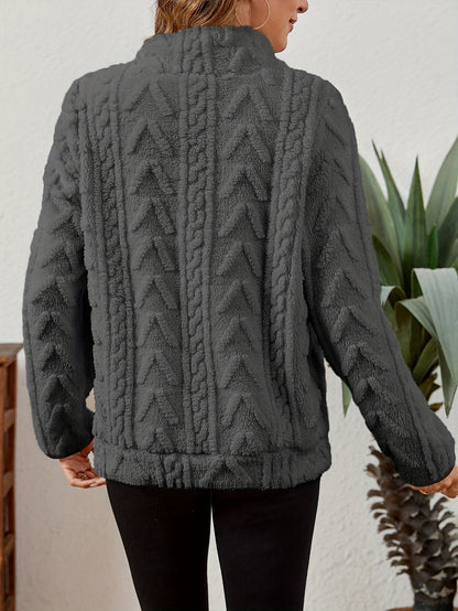 Striktrøje Dame – Pullover med half-zip lynlås til hverdag, arbejde og lag-på-lag