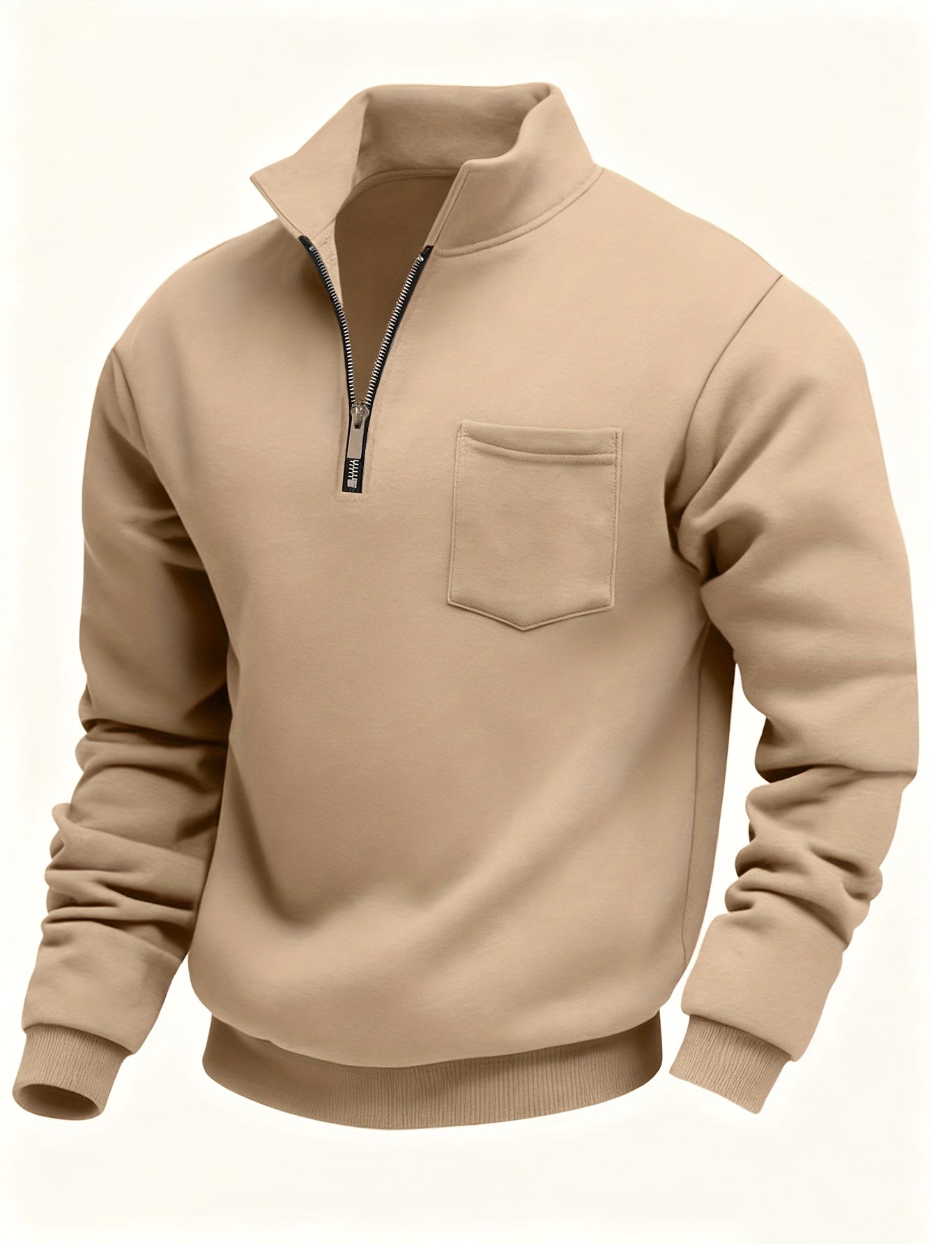Half-Zip Pullover Herre – Klassisk Striktrøje med Lynlås