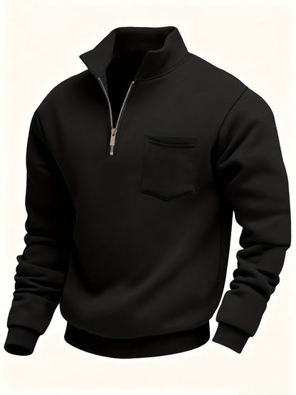 Half-Zip Pullover Herre – Klassisk Striktrøje med Lynlås