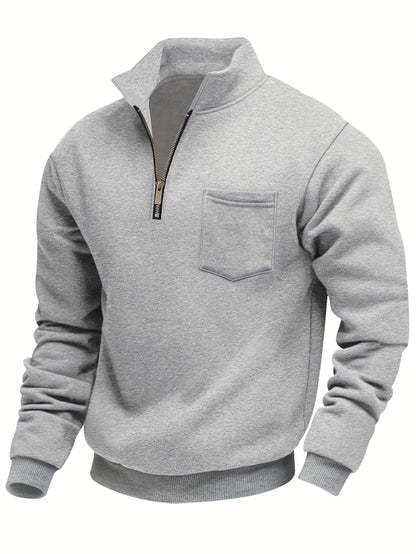 Half-Zip Pullover Herre – Klassisk Striktrøje med Lynlås