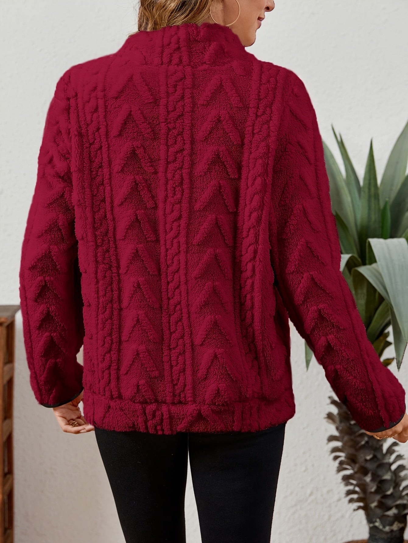 Striktrøje Dame – Pullover med half-zip lynlås til hverdag, arbejde og lag-på-lag