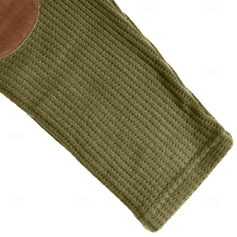 Poloshirt Herre – Tekstureret Polo med Farveblok Design