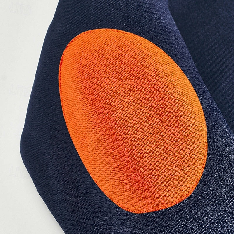 Striktrøje Herre – Pullover med farveblokdesign og quarter-zip lynlås til hverdag, arbejde og lag-på-lag