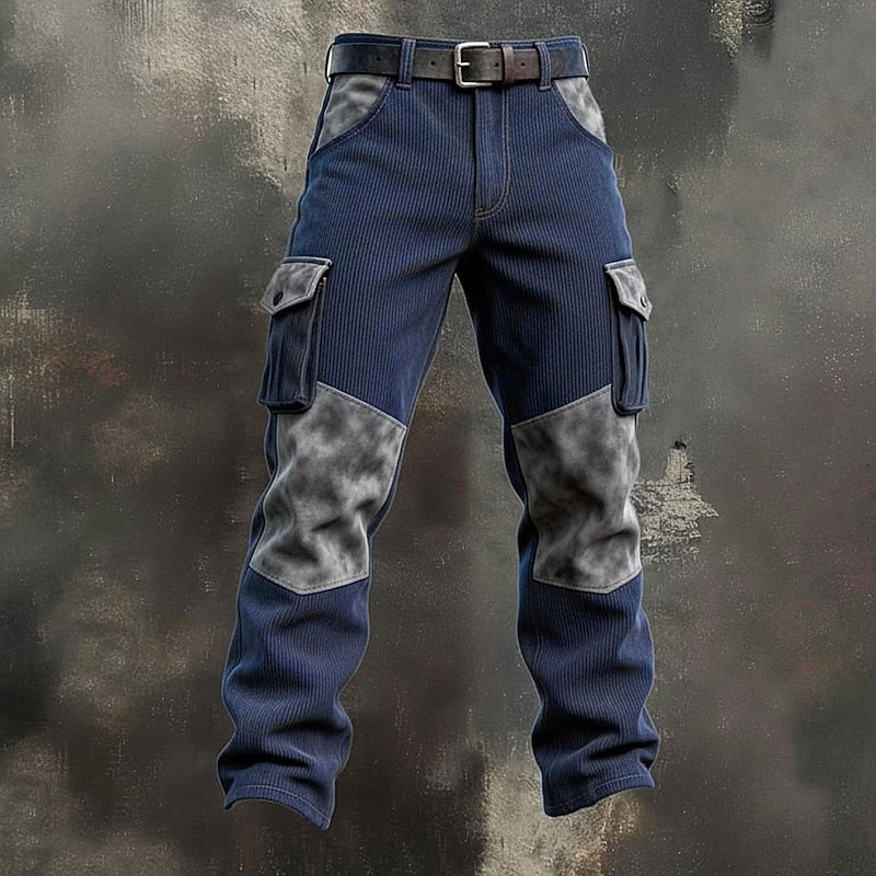 Cargobukser Herre – Outdoor bukser med praktiske lommer og robust design til hverdag, kontor og smart casual i Denim Blå – Grant