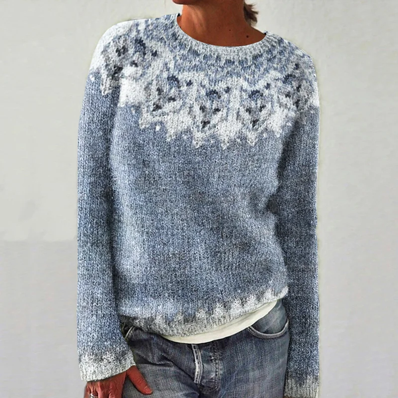 Vintage Vinterpullover Dame – Varm Striktrøje med Retro Look