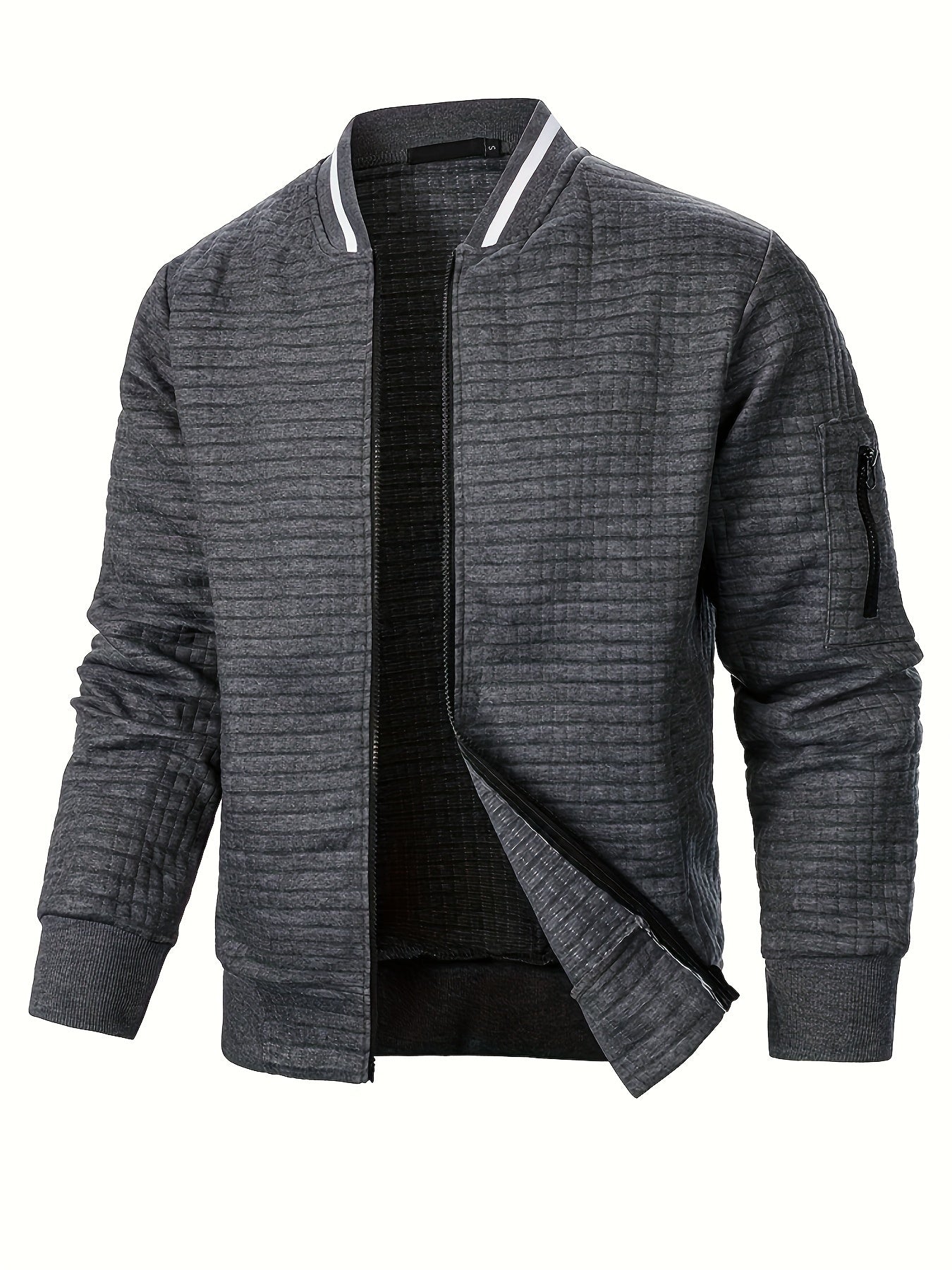 Raymond | Textured Zip-Up Bomber Jacket