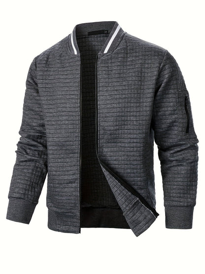 Raymond | Textured Zip-Up Bomber Jacket