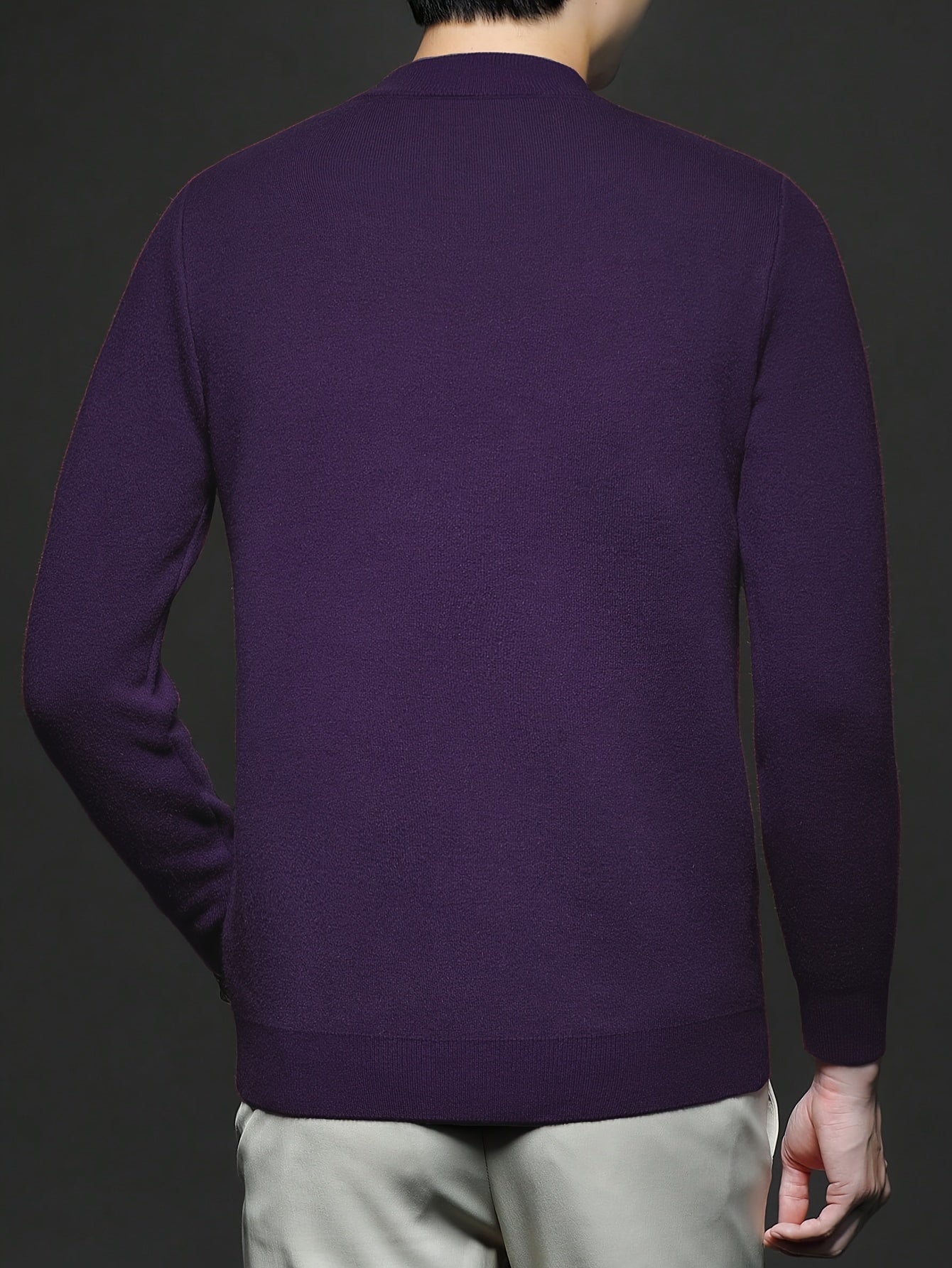 Striktrøje Herre – Pullover med høj hals og klassisk design til hverdag, arbejde og lag-på-lag i Sort og Hvid – Everett