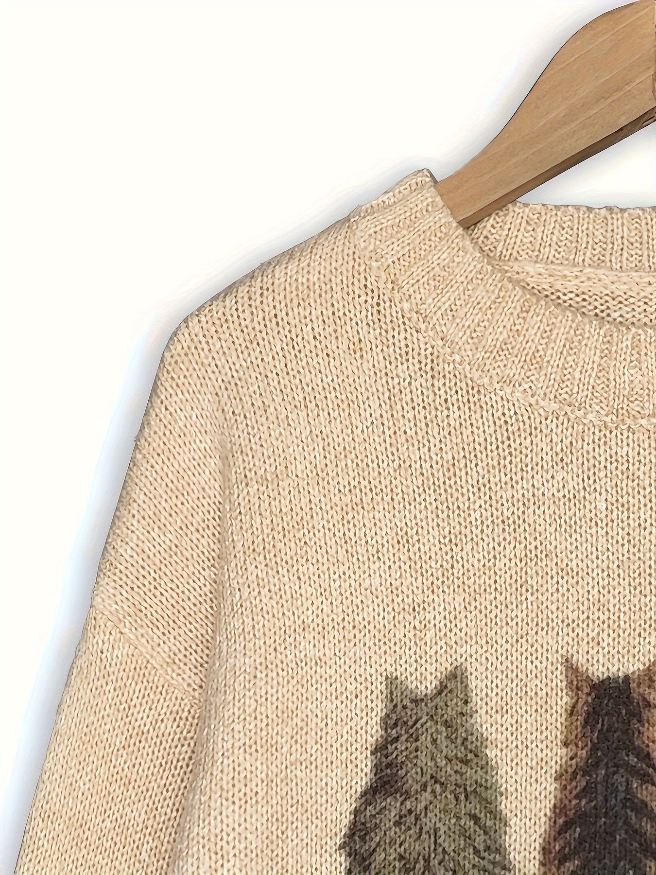 Striktrøje Dame – Pullover med katteprint og mønstret design til hverdag, arbejde og lag-på-lag