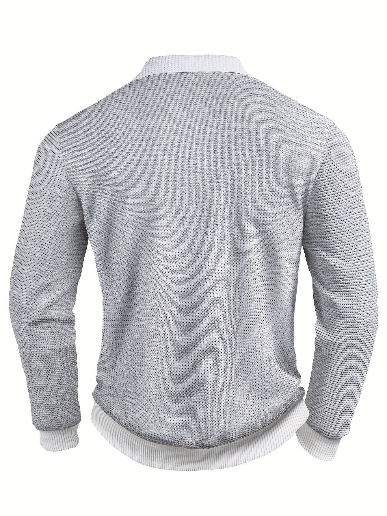 Gareth | Textured Long-Sleeve Polo Shirt