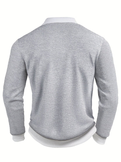 Gareth | Textured Long-Sleeve Polo Shirt