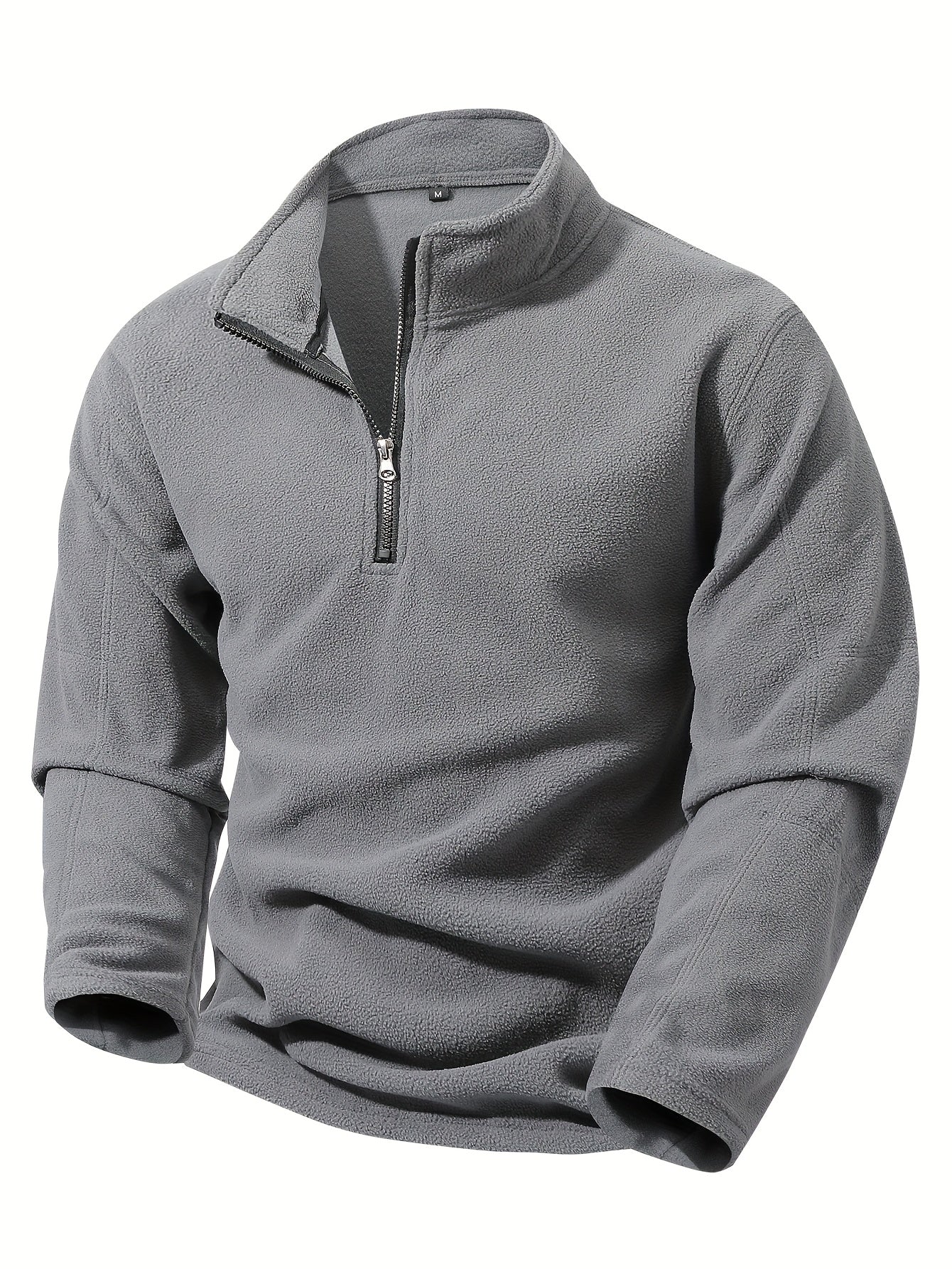 Striktrøje Herre – Pullover med half-zip lynlås og ståkrave til hverdag, arbejde og lag-på-lag i Olivengrøn Drab og Sort – Grayson