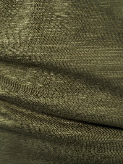 Henley Trøje Herre – Langærmet henley med klassisk design til hverdag, arbejde og lag-på-lag i Militærgrøn og Khaki – Dalton