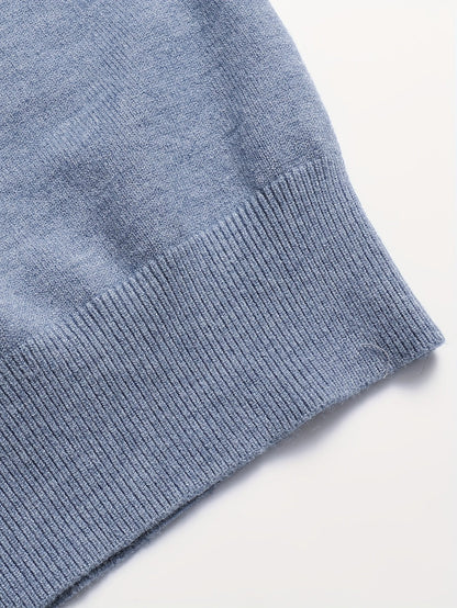 Striktrøje Herre – Pullover med høj hals og klassisk design til hverdag, arbejde og lag-på-lag i Sort og Hvid – Everett
