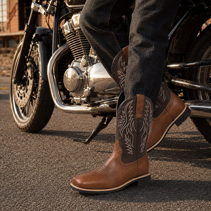 Cowboystøvler Herre – Western-støvler med western-design og klassisk design til efterår, vinter og hverdag