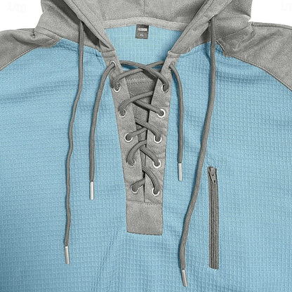Hættetrøje Herre – Hoodie med snørebånd og hætte til hverdag, arbejde og lag-på-lag