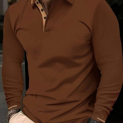 Poloshirt Herre – Polo trøje med lange ærmer og klassisk design til hverdag, arbejde og lag-på-lag i Bluish Grå og Fern Grøn – Dalton