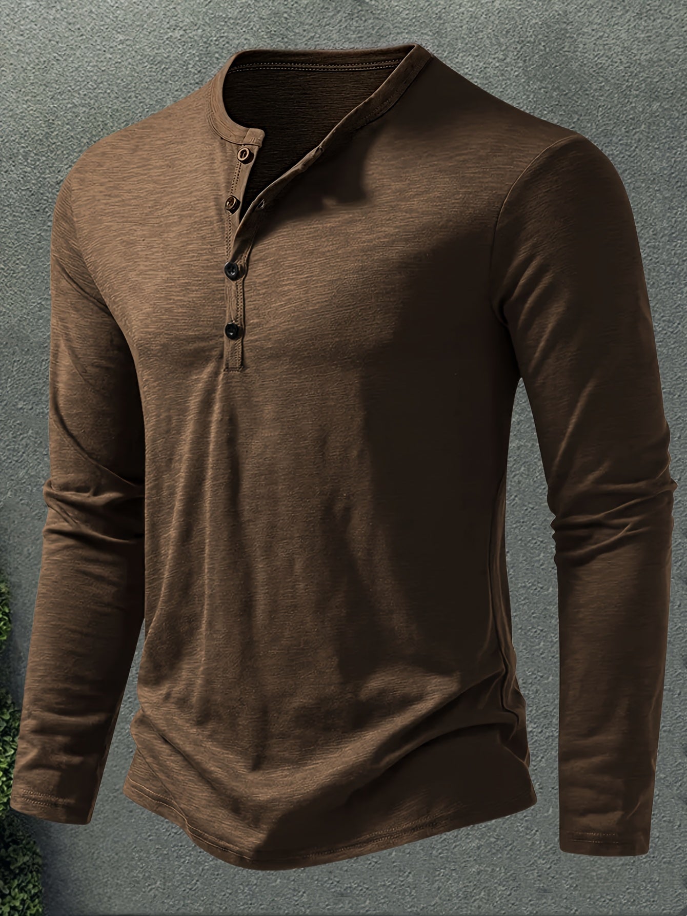 Henley Trøje Herre – Langærmet henley med klassisk design til hverdag, arbejde og lag-på-lag i Militærgrøn og Khaki – Dalton