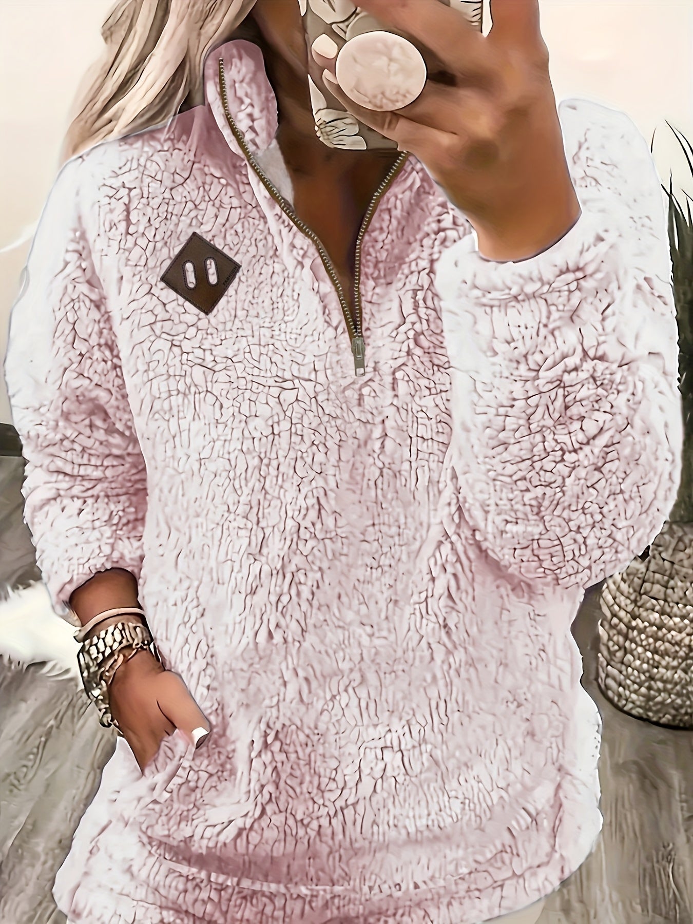 Half-Zip Pullover Dame – Afslappet Striktrøje med Lynlås