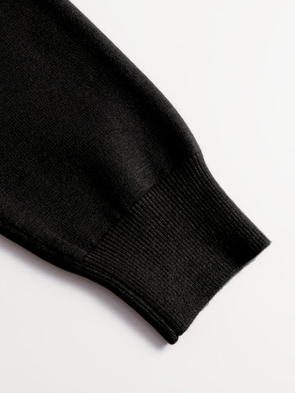 Striktrøje Herre – Pullover med høj hals og klassisk design til hverdag, arbejde og lag-på-lag i Sort og Hvid – Everett