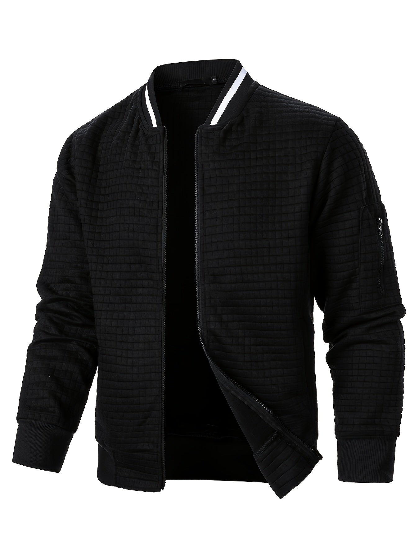Raymond | Textured Zip-Up Bomber Jacket