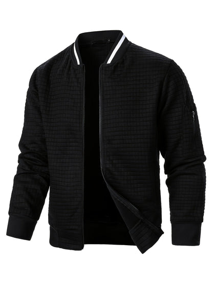 Raymond | Textured Zip-Up Bomber Jacket