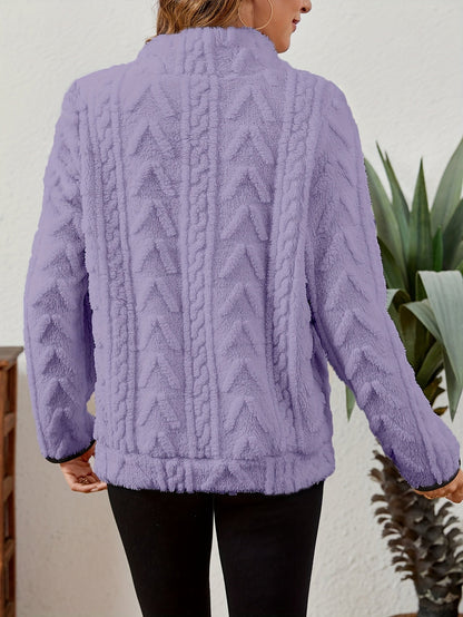 Striktrøje Dame – Pullover med half-zip lynlås til hverdag, arbejde og lag-på-lag
