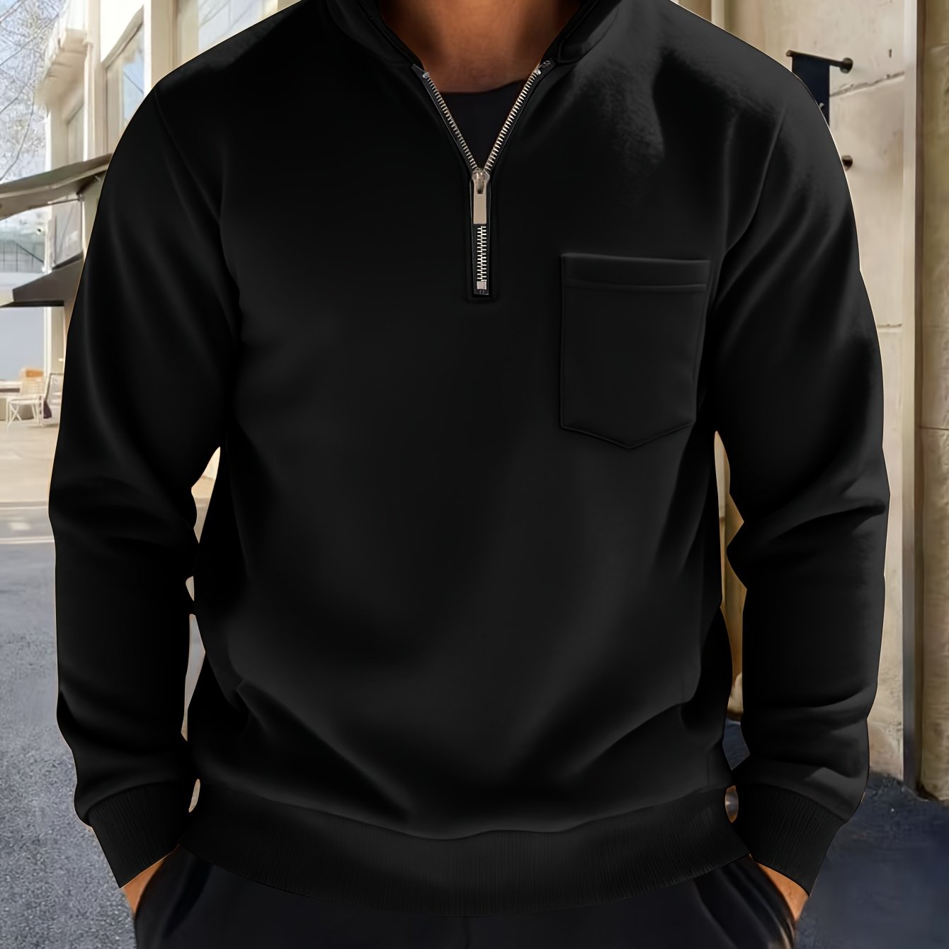 Half-Zip Pullover Herre – Klassisk Striktrøje med Lynlås